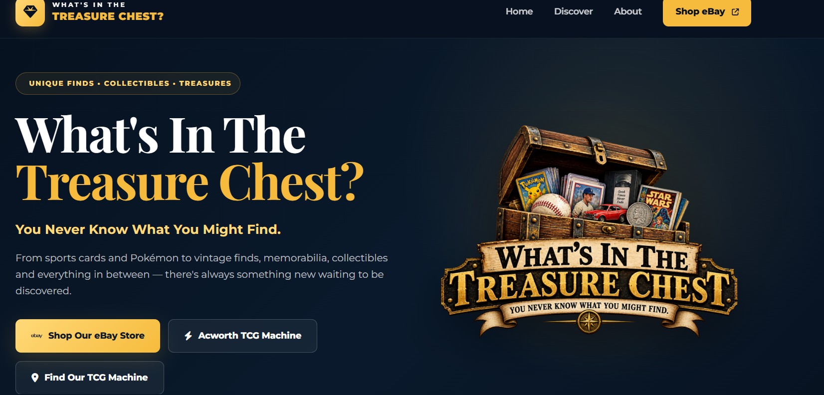 What's In The Treasure Chest website homepage