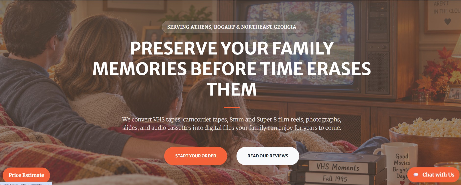 VHS Moments website homepage